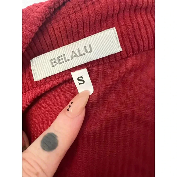 BELALU SOFT BURGENDY CORDEROY TOP WOMENS SIZE SMALL - Picture 8 of 8